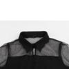 Spring and Autumn Fashion Women's Clothing Dark Mesh Long Sleeved Retro Dress Casual Mid Length Skirt