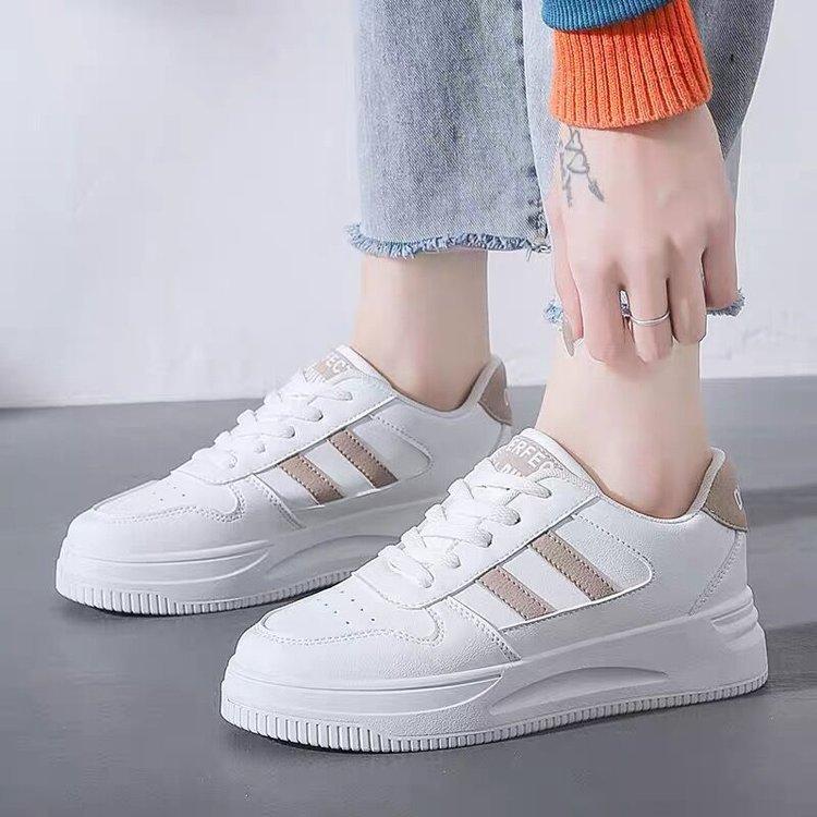 Women's Shoes White Shoes Lace Up Leather Women Sneakers Spring Summer Breathable Casual Shoes High Quality Flat Vulcanized Shoe