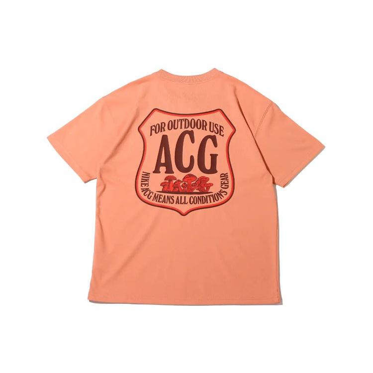 Men s Nike ACG Minimalistic Alphabet Logo Printing Casual Round Neck Short Sleeve Pink T-Shirt DR7758-824 XL