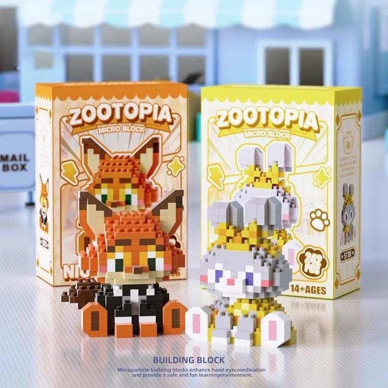 Zootopia 2 Microparticle Building Blocks Assembly Model Kit Desktop Ornament Judy Nick Gary Model Doll Boy And Girl Puzzle Toy