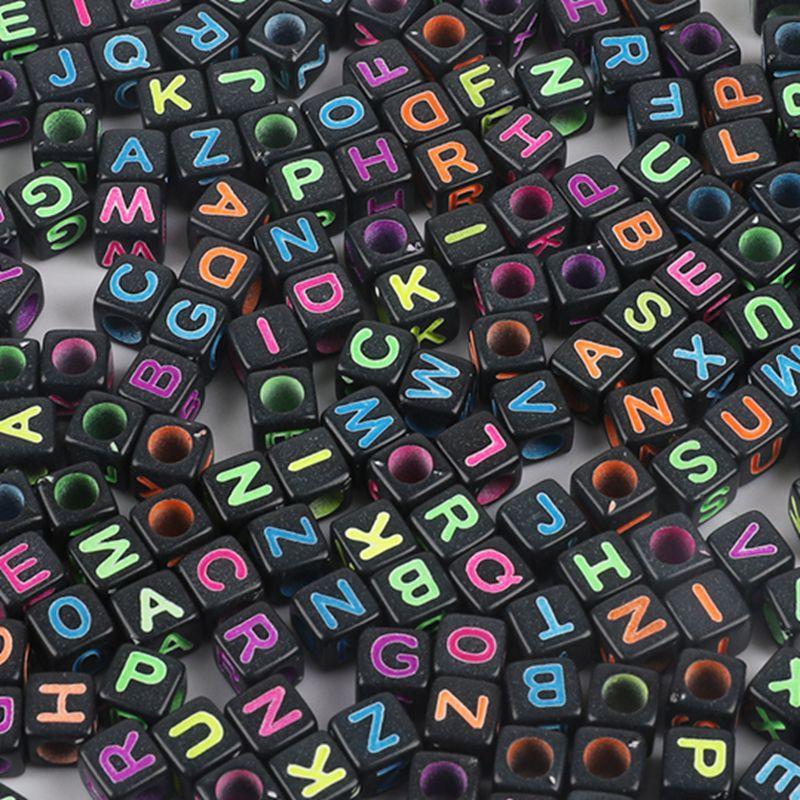 Handmade Bracelet Beads Acrylic Numbers English Letters Beads Handmade DIY Sets of Children's Beads Jewelry Accessories Loose Beads Square Beads