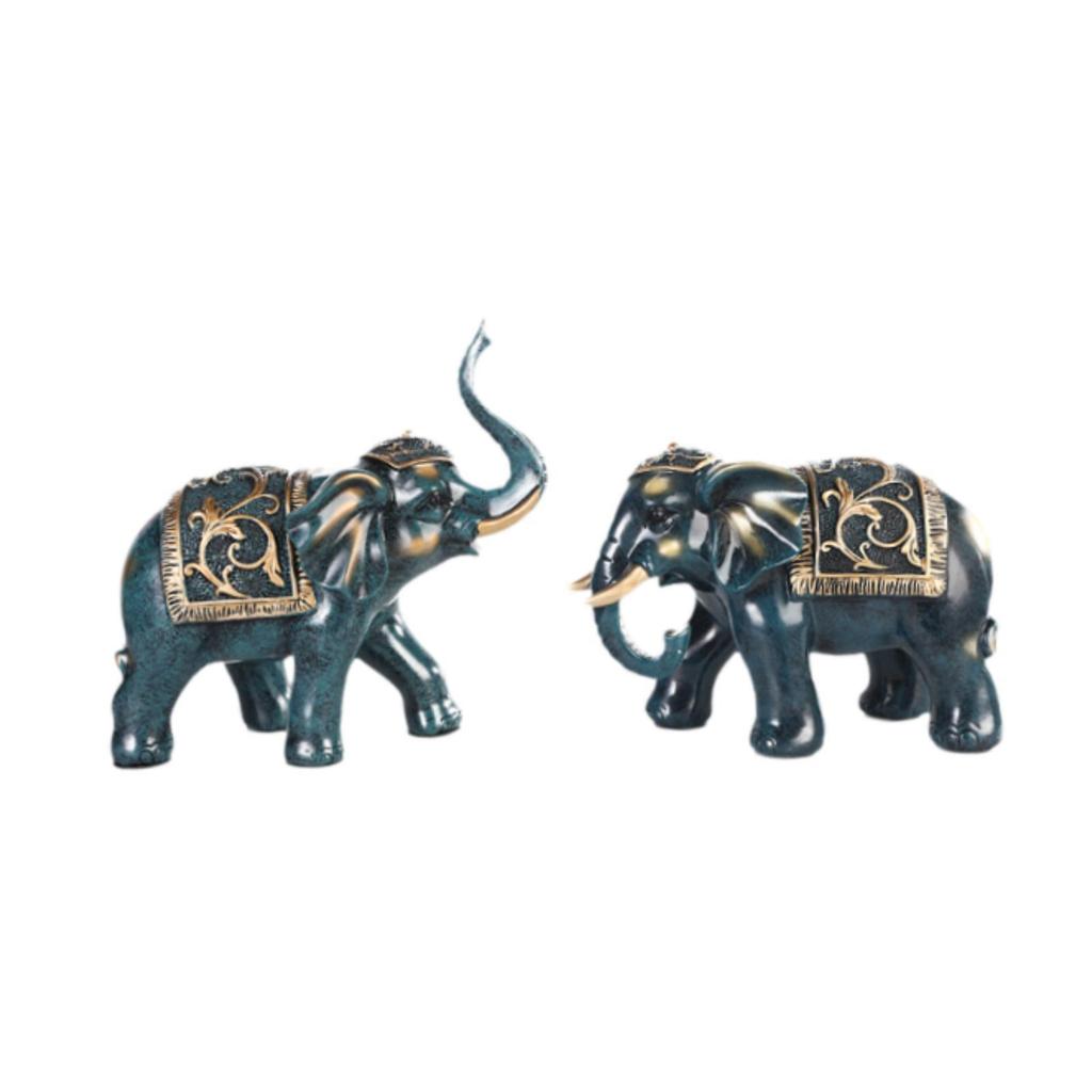 Elephant Statues Resin Crafts Home Decor Tabletop Decorations Elephant Figurines for Bedroom Bookshelves