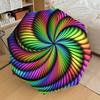 1PC Colorful Spiral Umbrella-8-Rib Reinforced, Automatic Open, Lightweight & Durable, Cute Fashion Accessory for Outdoor-P2711