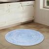 Tappeto Rotondo Blu Morbido – Tappeto d'Ingresso a Pelo Corto Antiscivolo per Cucina, Bagno e Cameretta