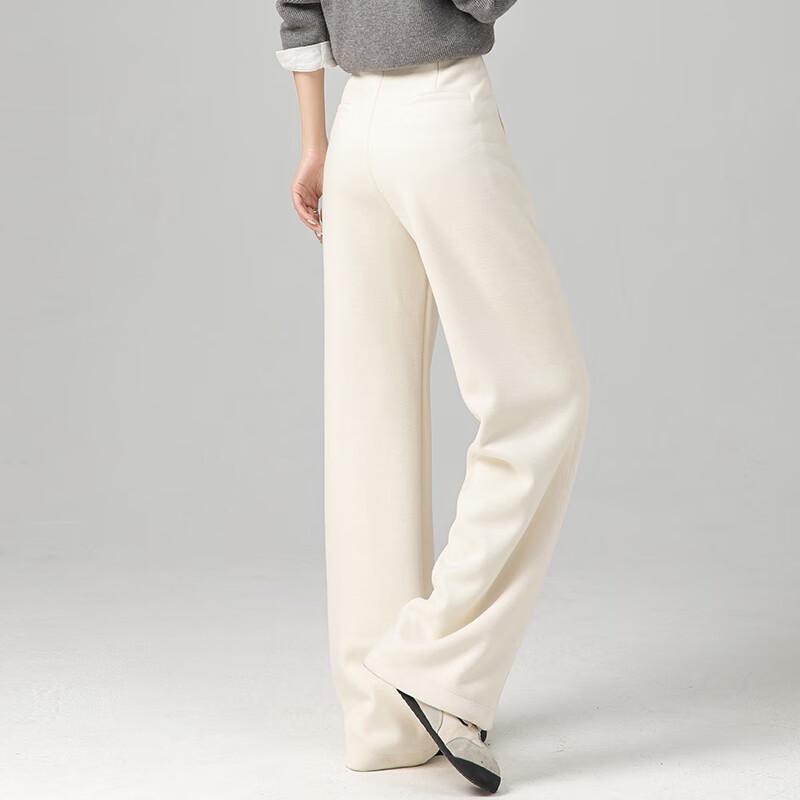 Fanzhen Women's Wool Blend Loose Wide-Leg Trousers