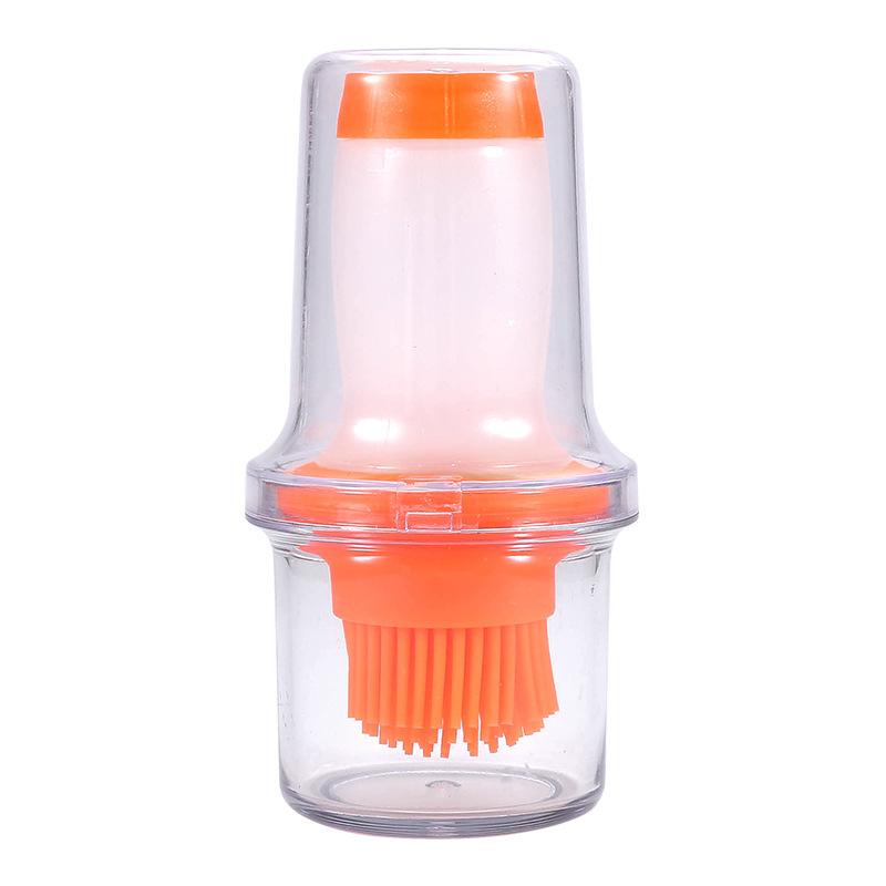 1pc Silicone Oil Bottle Brush with Lid Household High-temperature Kitchen Silicone Extrusion Barbecue Brush Oil Brush