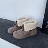 Sheepskin version! Small thick-soled snow boots women's boots autumn and winter fluffy boots thermal velvet cotton shoes Boken short boots