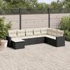 VidaXL Garden Lounge Set 8 Pcs with Cushions Black Braided Resin 3219346