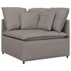 Modular Sofa with Footstool Cushions Fabric Taupe