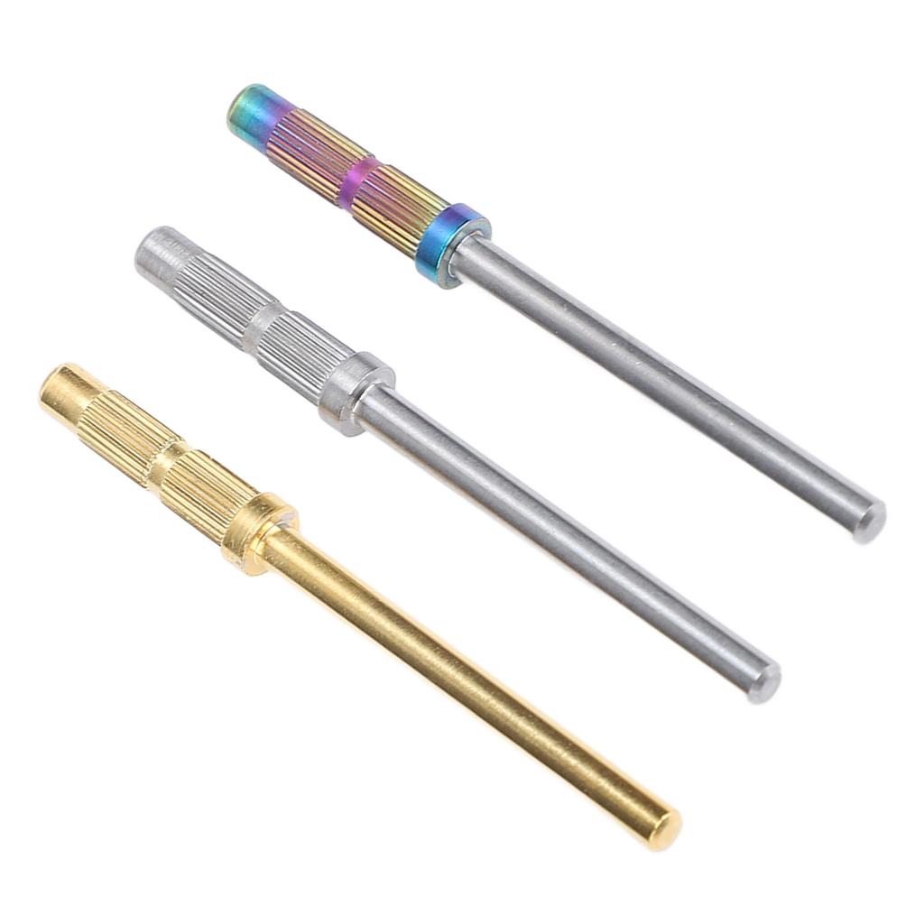 3pcs 3mm Nail Mandrel Stainless Steel Manicure Pedicure Mandrel Rods Sanding Bands Shaft