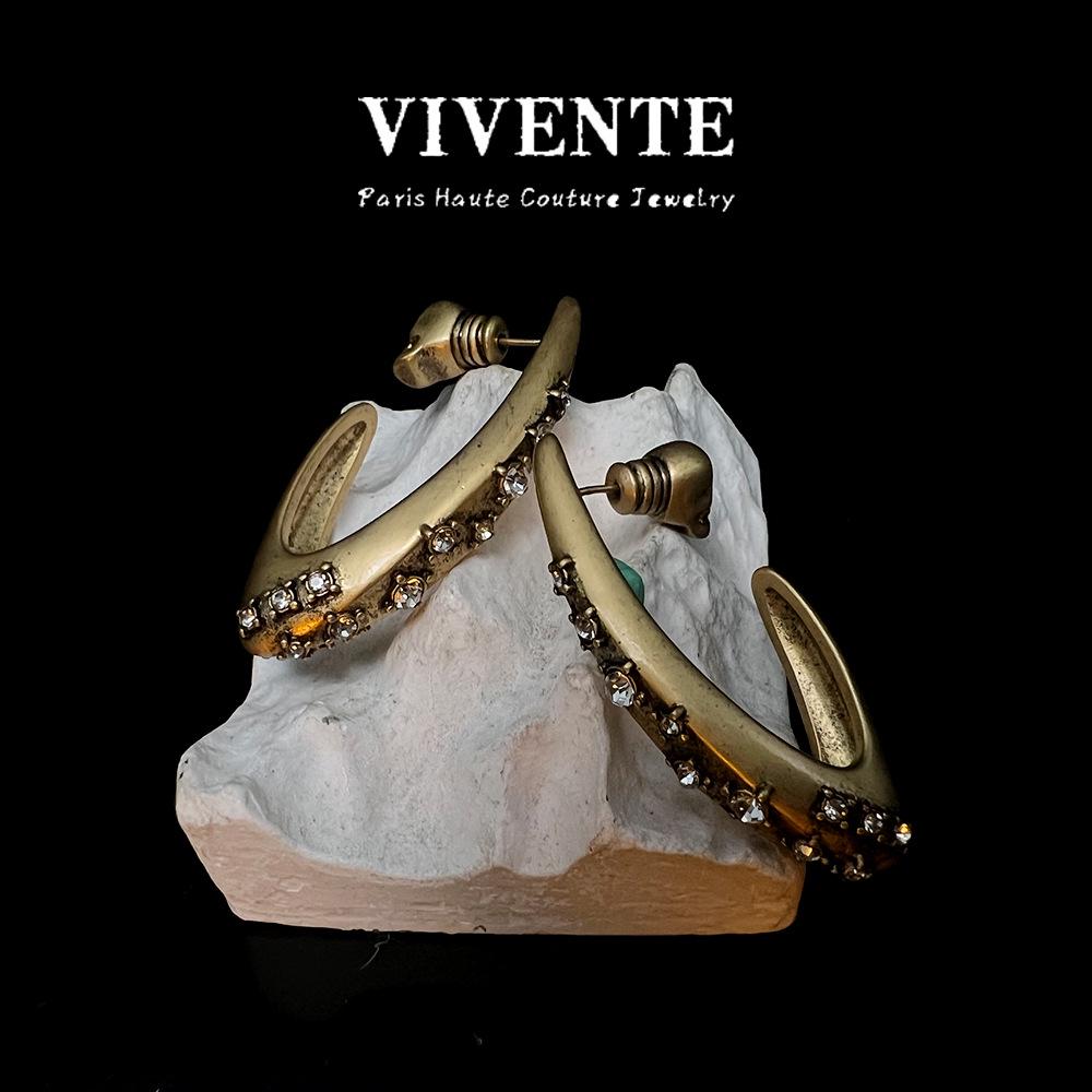 

Серьги-пусеты Maijia из латуни цвета оружейного металла с геометрическим дизайном - Трендовые кольца с широким горлом от гениального дизайнера