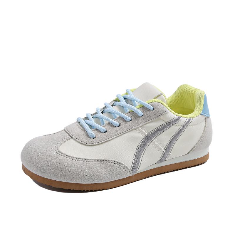 Fashion 2025 Spring Autumn New Womens Color Block Sneakers Lightweight Flat Canvas Casual Sport Shoes Versatile Streetwear Daily Flats