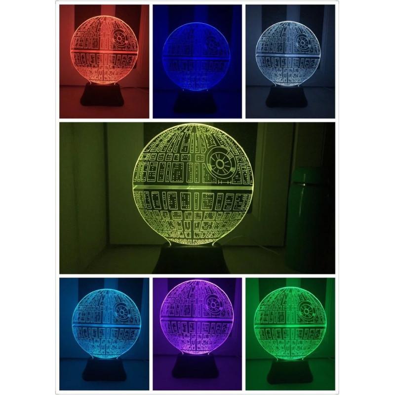 Led 3d Death Illuminated Night Light Lamp 7 Color Decoration Home