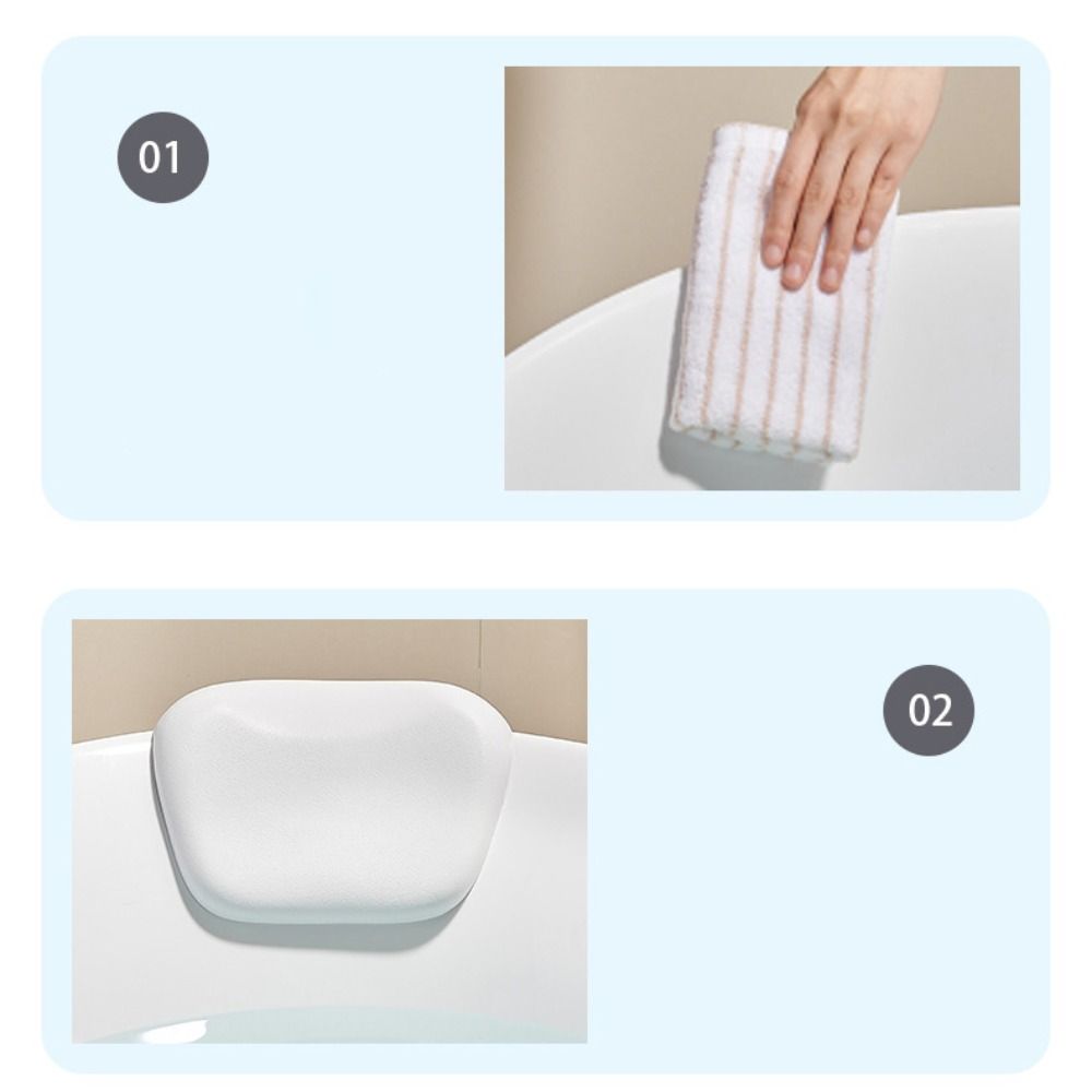 Non-slip Bathtub Pillow Ergonomic Design Neck Bathtub Cushion Practical SPA Pillow  Bathroom
