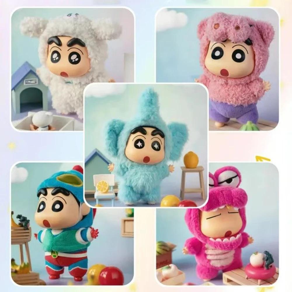 TOPTOY Neue Crayon Shin-chan Anziehparty Serie Vinylgesicht Plüsch Blind Box Niedlicher Anhänger Anime Figuren Puppe Überraschungsbox