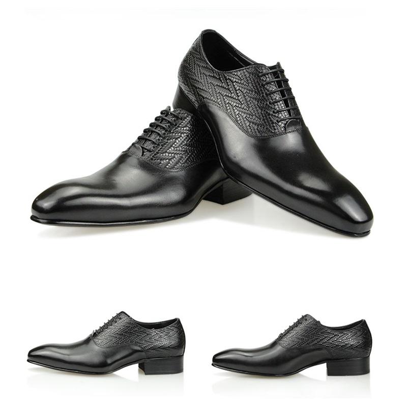 Fashion Wedding Shoes Top Layer Cow Leather Handcrafted Elegant Formal Office Business Non Slip Wear Comfortable Fashion Dress Man Shoes