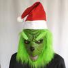 Halloween Christmas Mask Monster Hood Green Fur Elf Mask Dress Up Props Grimace Gloves Funny Mask