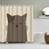 Puppy Cat Cute Cartoon Shower Curtains Washable Fabric Polyester For Bathtub Art Bathroom Decor Partition With Hooks Waterproof