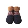 1 Pair Winter Floor Socks Thickened Fuzzy Plush Jacquard Warmth Retention Anti-slip Sole Leg Warmer Fall Winter Floor Socks Holiday Gift