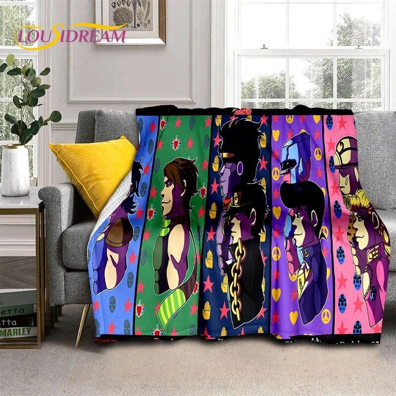 

Одеяло с рисунком аниме «Джоджо Невероятные приключения», мягкое одеяло для дома, спальни, кровати, дивана, пикника, путешествия, офиса, одеяло, детское 125x150cm 50x60inch