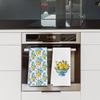 Italian Mediterranean Lemons Kitchen Towels, Capri Amalfi Coast Lemon Party Decorative Dish Tea Hand Towels for Kitchen Bathroom Decor,16x24 Inch Set