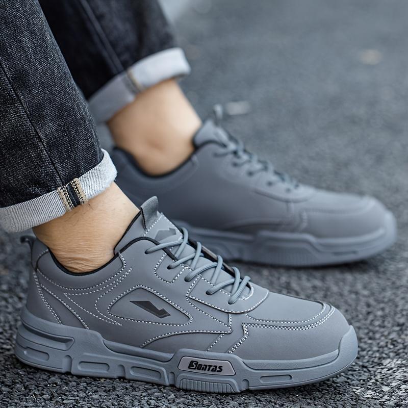 Men's Work Safety Boots Steel Toe Protection Wear-resistant Rubber Sole Outdoor Workers