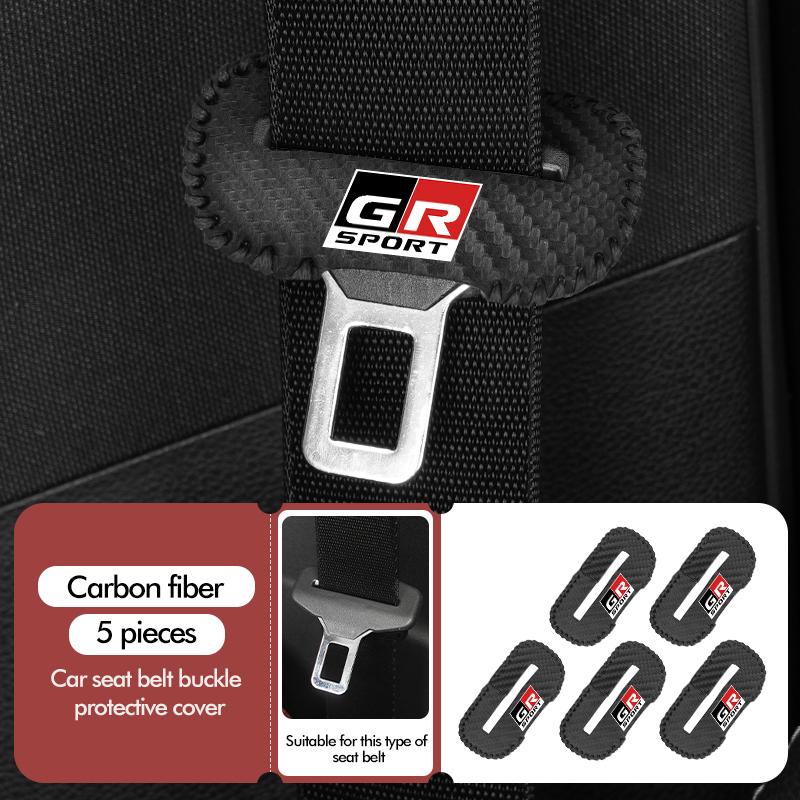 Araba Emniyet Kemeri Tokası Kılıfı Deri Koruyucu Çarpışma Önleyici Kılıf Toyota GR Sport Corolla Yaris Aygo Prius RAV4 Crown CHR İçin
