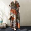 Krátky rukáv Plus size vintage kvetinová novinka v šatách pre ženy ležérne voľné Maxi dlhé letné šaty