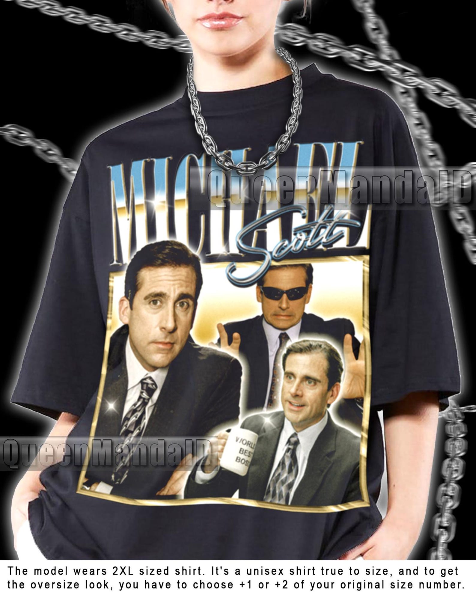 Michael ScotT-Shirt Retro Fan Tee, The Office 90s Retro Style Prison Mike SweaT-Shirt R039 M