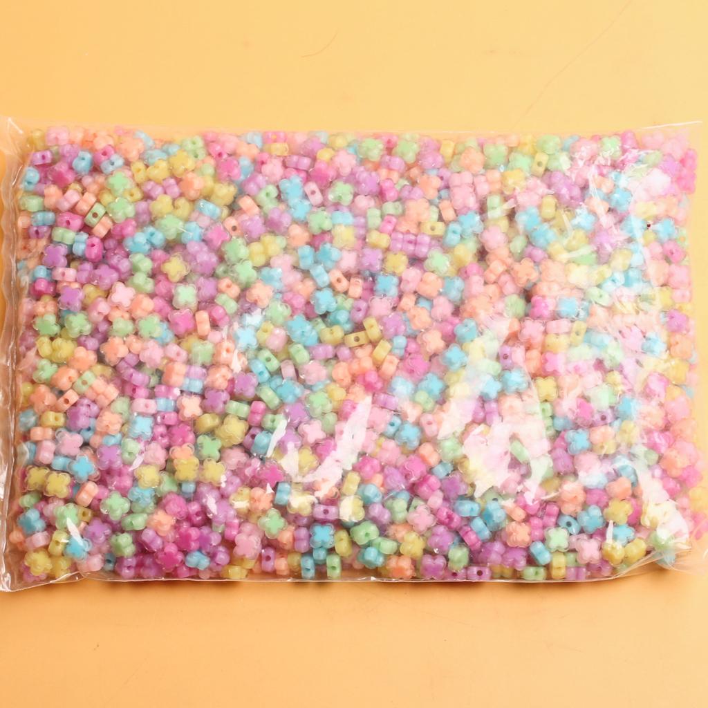 Fashion Loose Beads 500g DIY Jewelry Accessories Core-spun Four Petal Flower for Bracelet Earrings Making