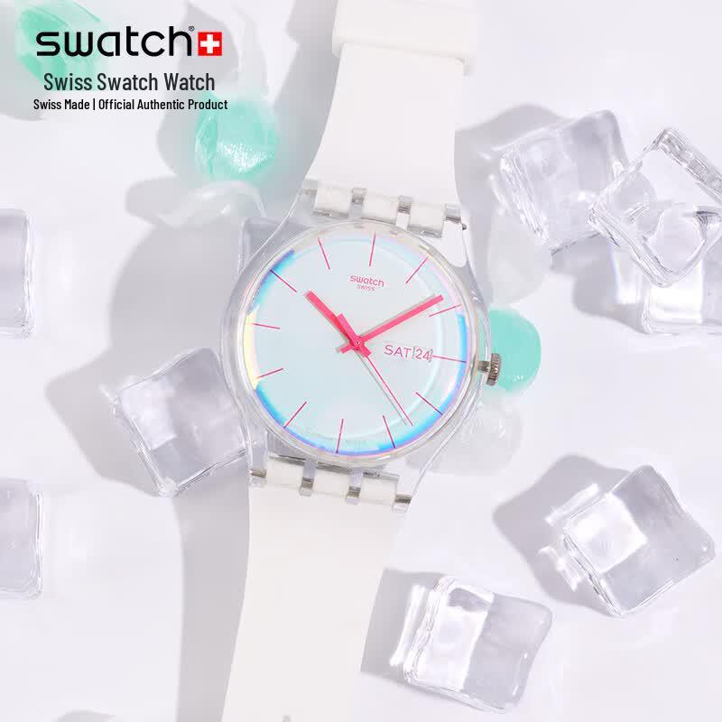 Swatch SO29K704-S14 Dazzling White Aurora 2.0 Quartz Watch