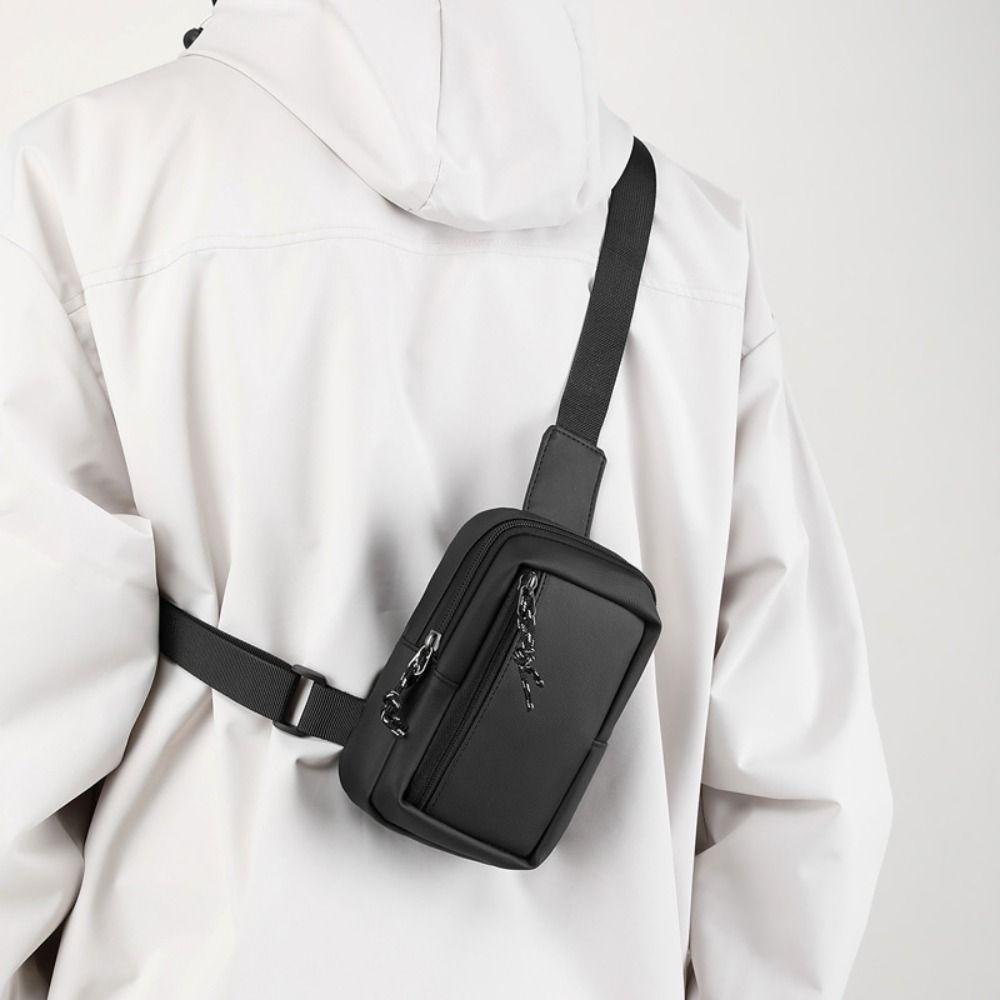 Solid Color Male Shoulder Bag Side Sling Man Phone Bag Fashion Men Chest Bag  Travel