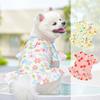 Flower Pattern Ice Silk Dog Clothes Adjustable Pet Flying Sleeve Skirt  Outdoor Activities