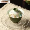 100ml Hand-painted Flower Gaiwan Creative Tea Tureen Household Tea Bowl With Lid Kit Tea Maker Cover Bowl Teaware Ornaments