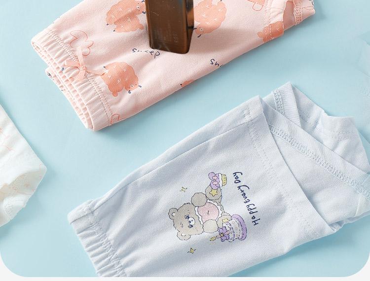 Yingbolun Girls' Underwear A-class Four Cornered Pants Baby Flat Cornered Little Girls' Shorts Children's Modal Underwear