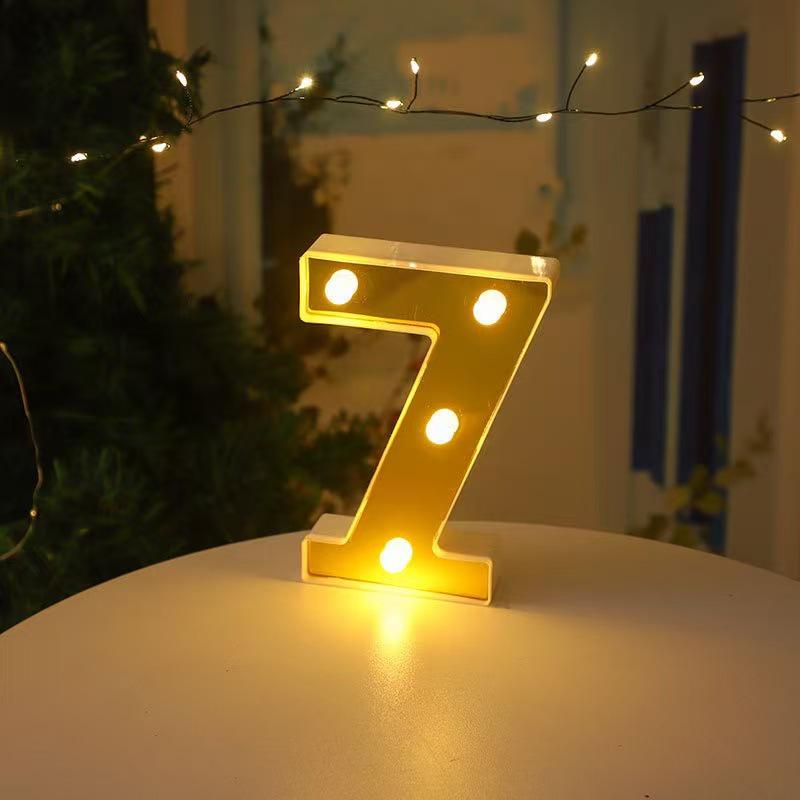 Gold LED Mirror Letter Lights - Romantic Birthday and Festive Décor