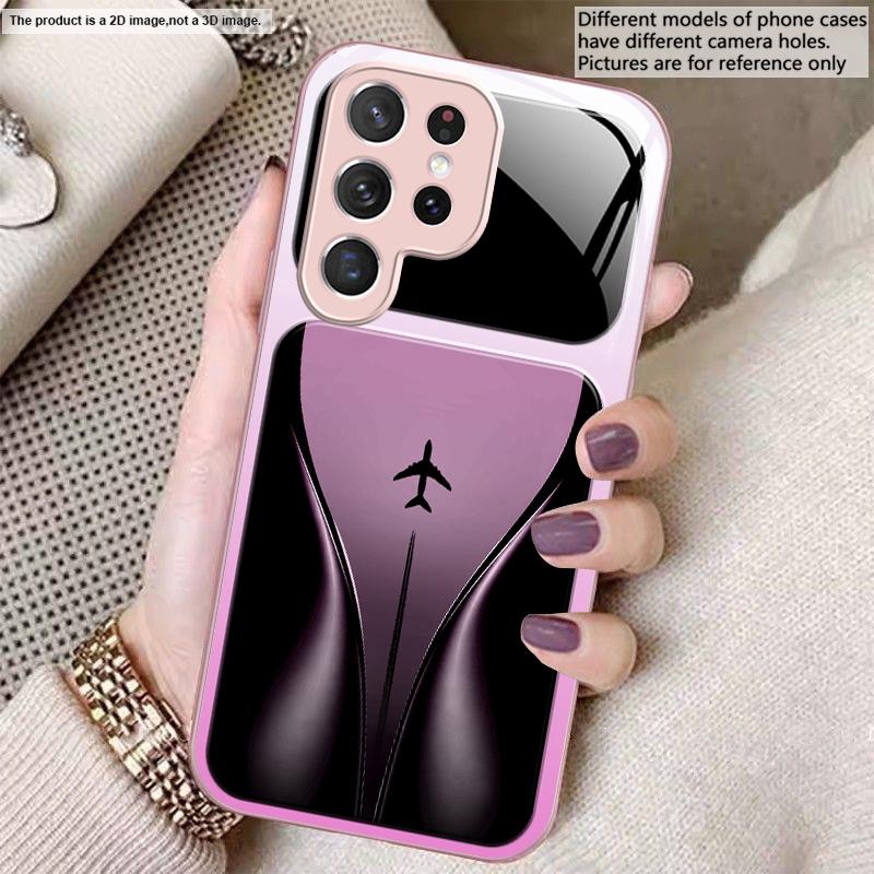 Aircraft in gradual flight For Samsung S26 S22 S8 9 10 S20 Ultra S21 Pro S22 Plus S23 FE S24Ultra S25 Edge S24+ Glass Phone Case