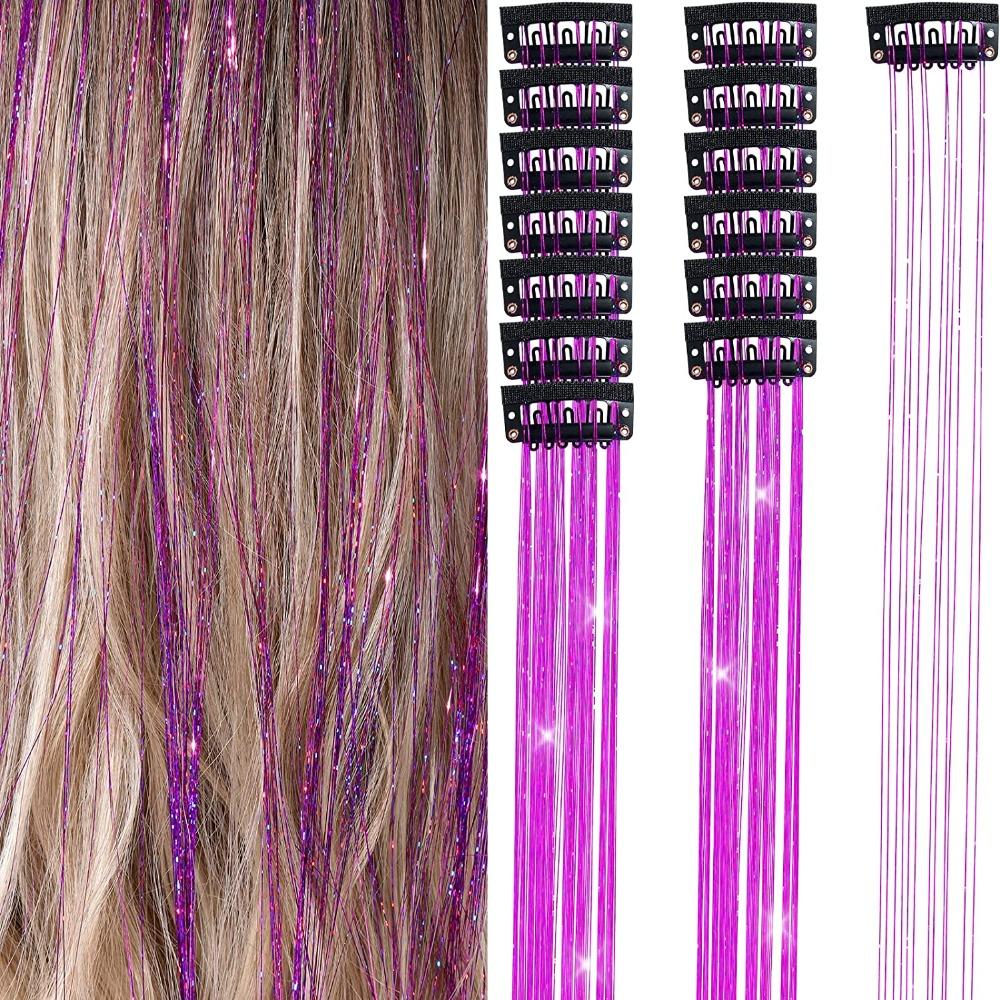 Highlights Clip Clip in Hair Extensions Colored Fairy Hair Hair Highlights Shiny Synthetic Hair Extension Clip