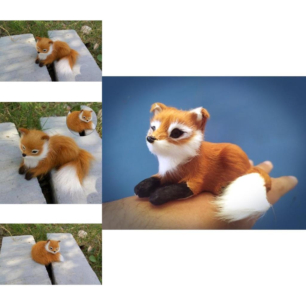 Simuliertes Tier Fuchs Plüschtier Realistisch und Niedlich Weihnachtsgeschenk für Kinder