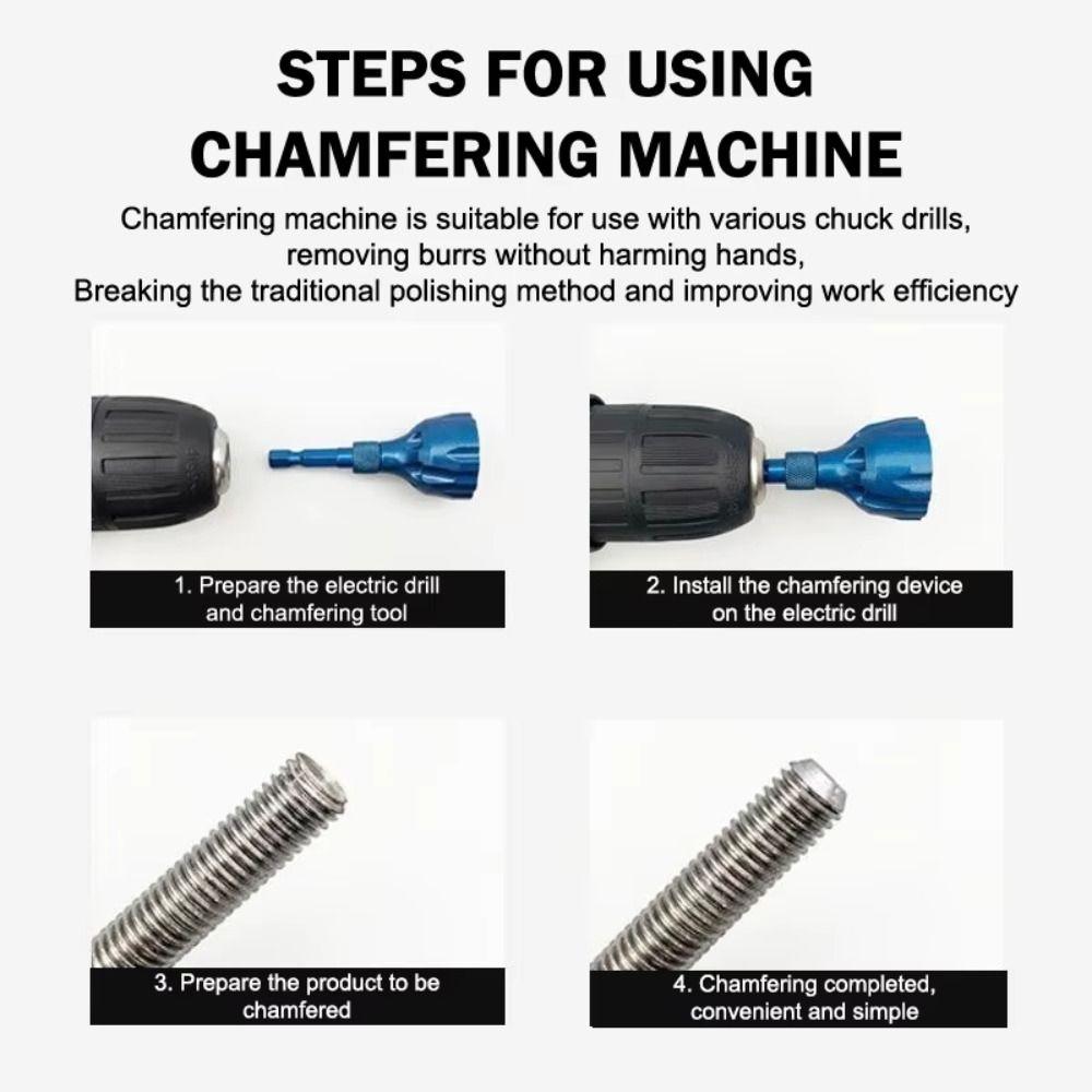 Three Chip Flutes Deburring Tool Metal Screw Repairer Portable Deburring External Chamfer Tool