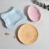 Silicone Silicone Molds Flower Pattern Oval Storage Tray Silicone Mold Embossed Pattern Round Shape Gypsum Mold