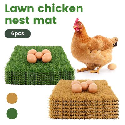 6 Stück/Set Hühner-Nistpolster 12 Zoll Quadratisch Hühner-Legepolster Rutschfest Hühnerstall Nest-Einlagen Weich Wiederverwendbar Geflügelbedarf