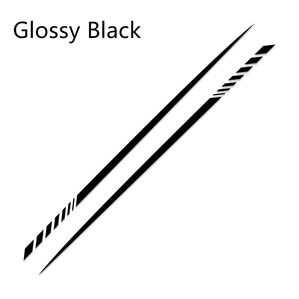 2pcs Car Long Stripe Waist Line Stickers Auto Both Side Body Vinyl DIY Decals Racing Sport Styling Tuning Accessories