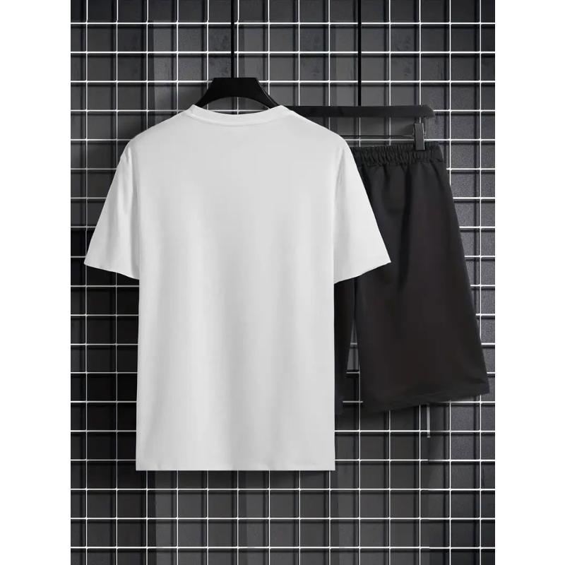 Men's Short Sleeve T-Shirt and Shorts Set Comfortable Outdoor Daily
