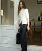 LETTER FROM MOON Mauve Skirt Layered Slacks (Charcoal)