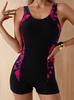 Sommer Strand Pool Bekleidung Gepunktetes Muster Gedruckter Einteiler Jungen Kurzer Badeanzug Damen Sportlich Schlanke Passform Badeanzug