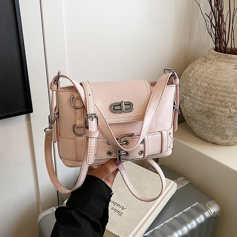 Sweet Cool Babes Fashion Shoulder Underarm Bag Heavy Industry Rivets Multi-Pocket Large Capacity Handbag