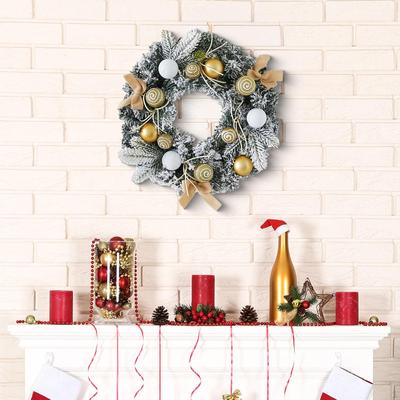 Artificial Wreath for Christmas with Ornaments Door And Window