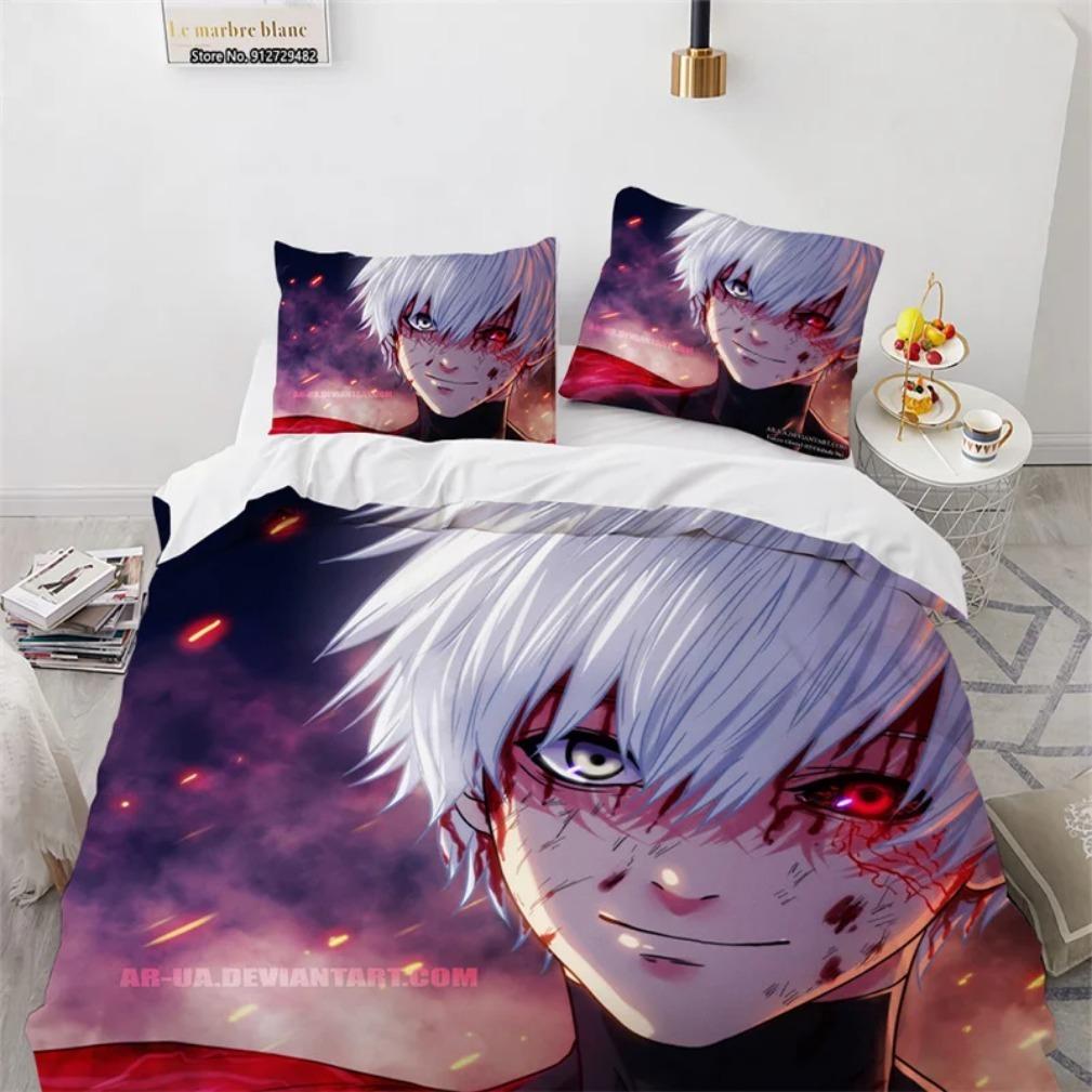 3D Print Tokyo Ghoul Kaneki Ken Bedding Set Duvet Cover Pillowcase Comforter King Queen Size Anime Theme
