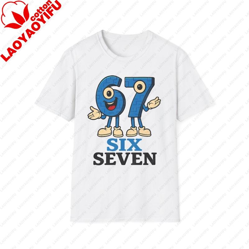 67 Meme Six Seven 67 Italian Brainrot Playful Graphic TShirt Adults Unisex Softstyle Tee Fun Wear for Birthdays Parties Tops